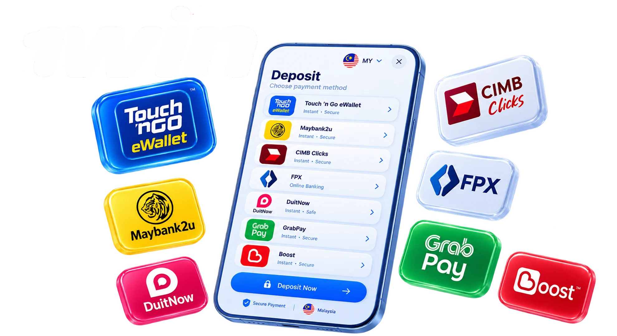 1win supports the most popular payment methods in Malaysia.